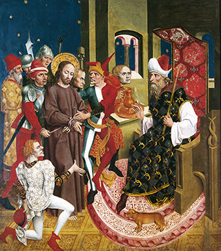 Bild: Bayerisch, Rottenbucher Altar: Christus vor Pilatus, um 1480/90