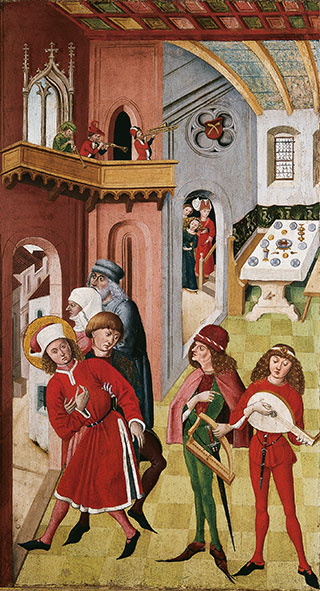 Bild: Gabriel M&auml;lesskircher, Veitsaltar: Versuchungen des hl. Veit, 1476